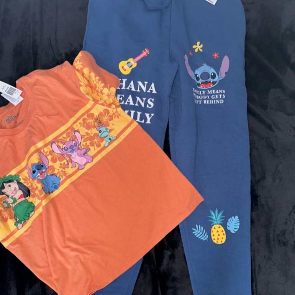 NWT Stitch LILO  youth / young adult tee and jogger set